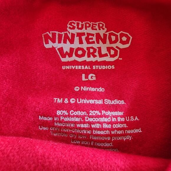 Universal Studios Hollywood Super Nintendo World Mario Red Sweatshirt Pullover L - Picture 8 of 9